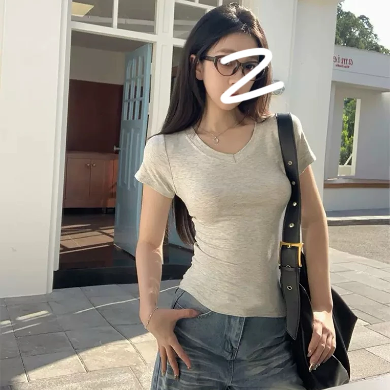 【掐腰滤镜】超显瘦弹力上衣女