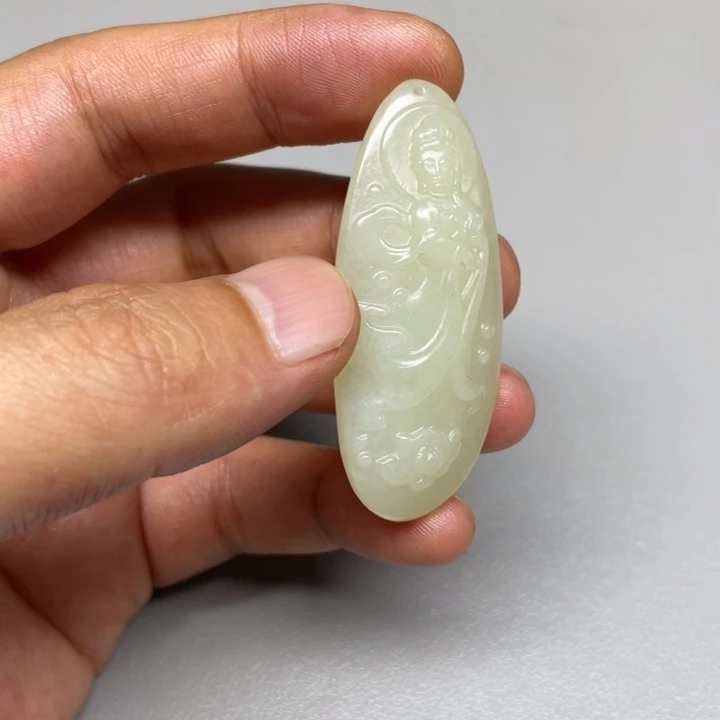 和田玉未镶嵌吊坠(不含链)扬****波