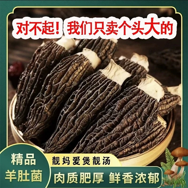 【4-6厘米大个头】特正级宗羊肚菌干货头茬新货干货肉厚羊肚菌煲汤