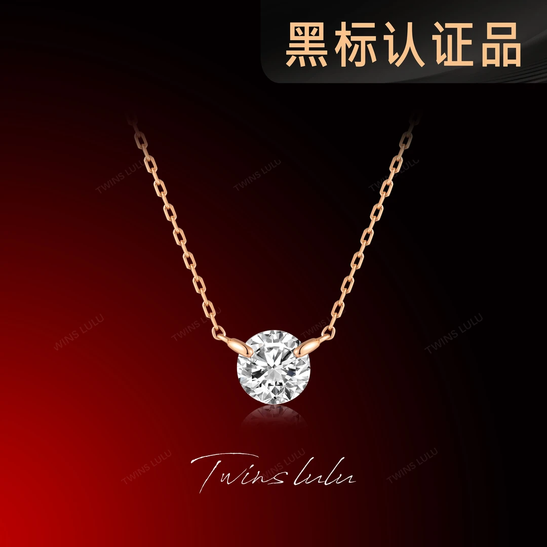 坠链均925银合成锆石 TWINS LULU 925银镀K金人鱼之泪项链TSJ9968