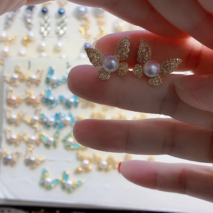 耳饰合金淡水珍珠