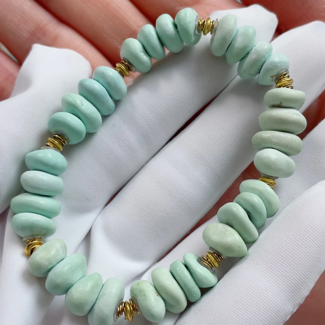 绿松石18K金镶嵌珠宝奇石