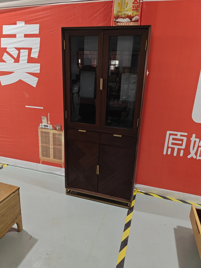 轻奢风实木胡桃木书柜