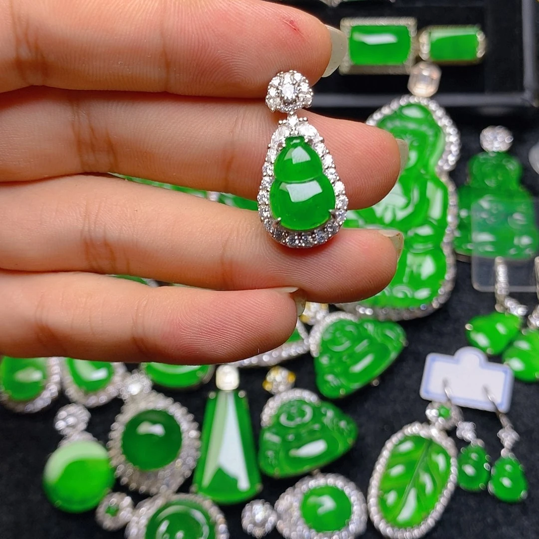 翡翠银S925镶嵌吊坠(赠链)吊坠