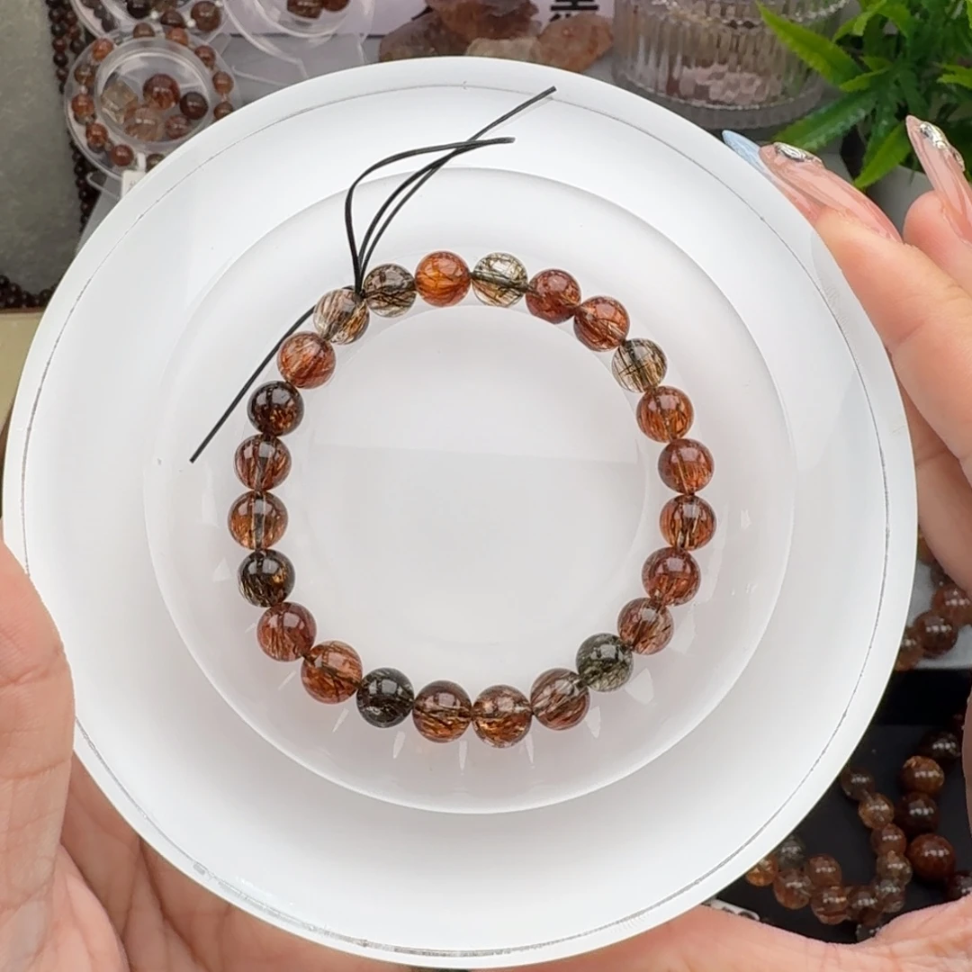 未镶嵌水晶手链黑金超七