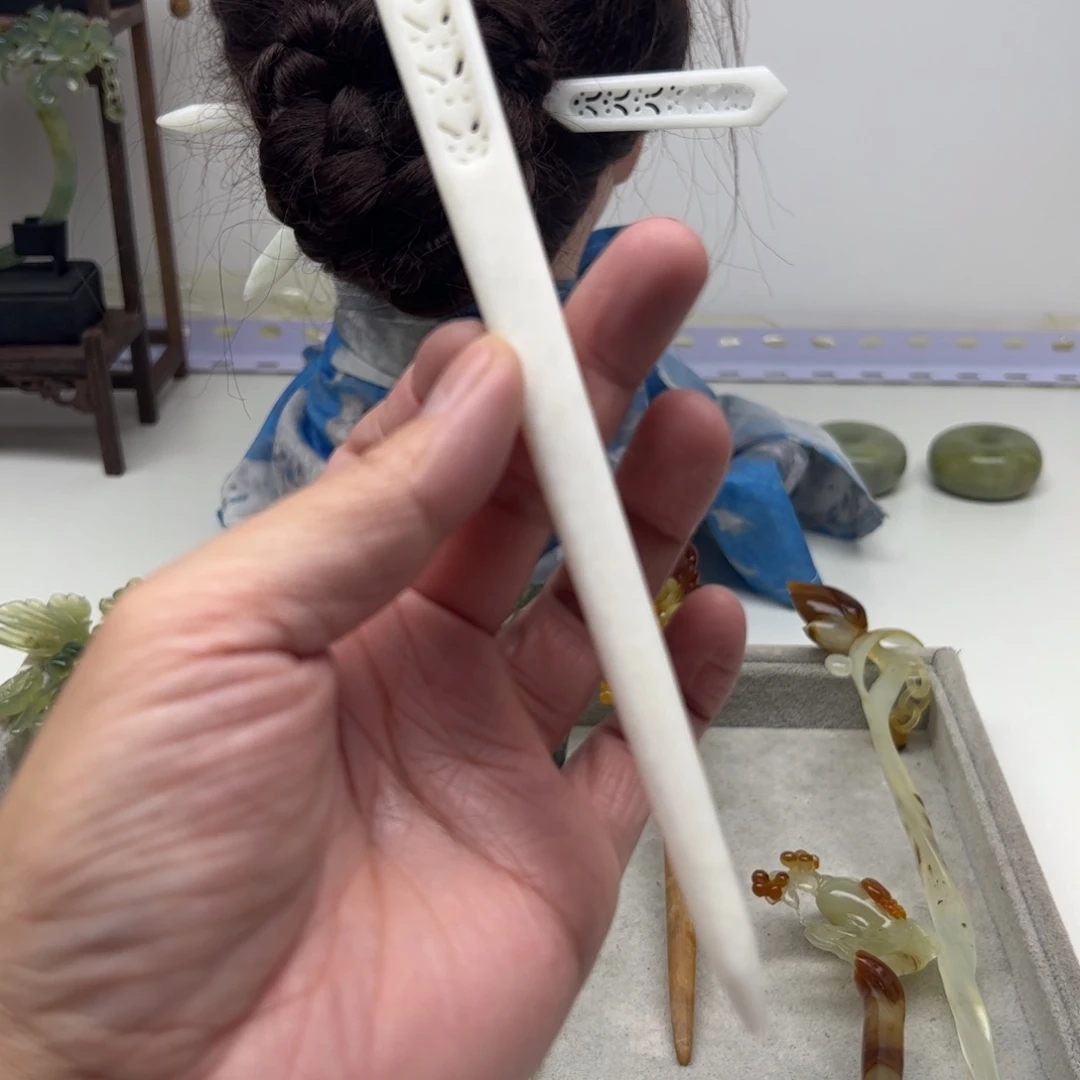 未镶嵌岫玉福利发簪木*?