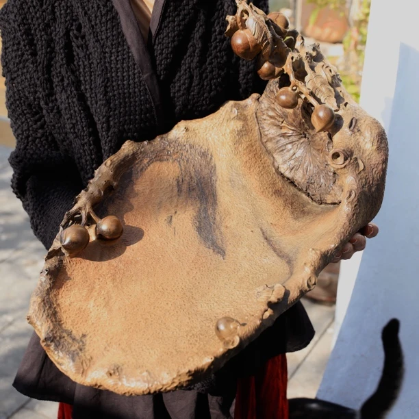 金丝楠阴沉木瘤子雕刻桃子大果盘摆件