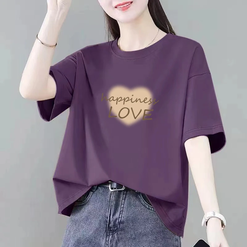 平价女装~外贸清仓~大码女装新款100%纯棉宽松休闲短袖圆领T恤夏