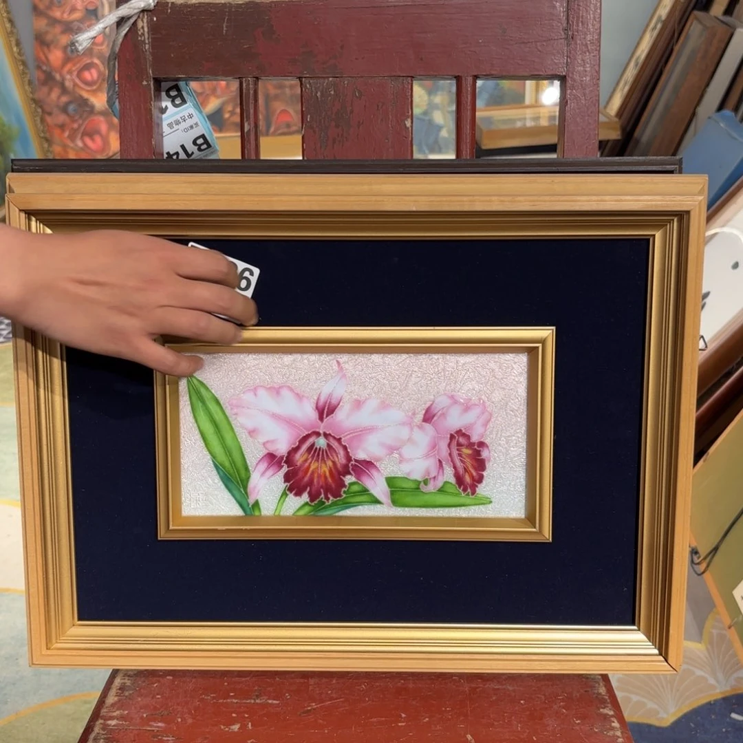 版画酪框画七宝烧136