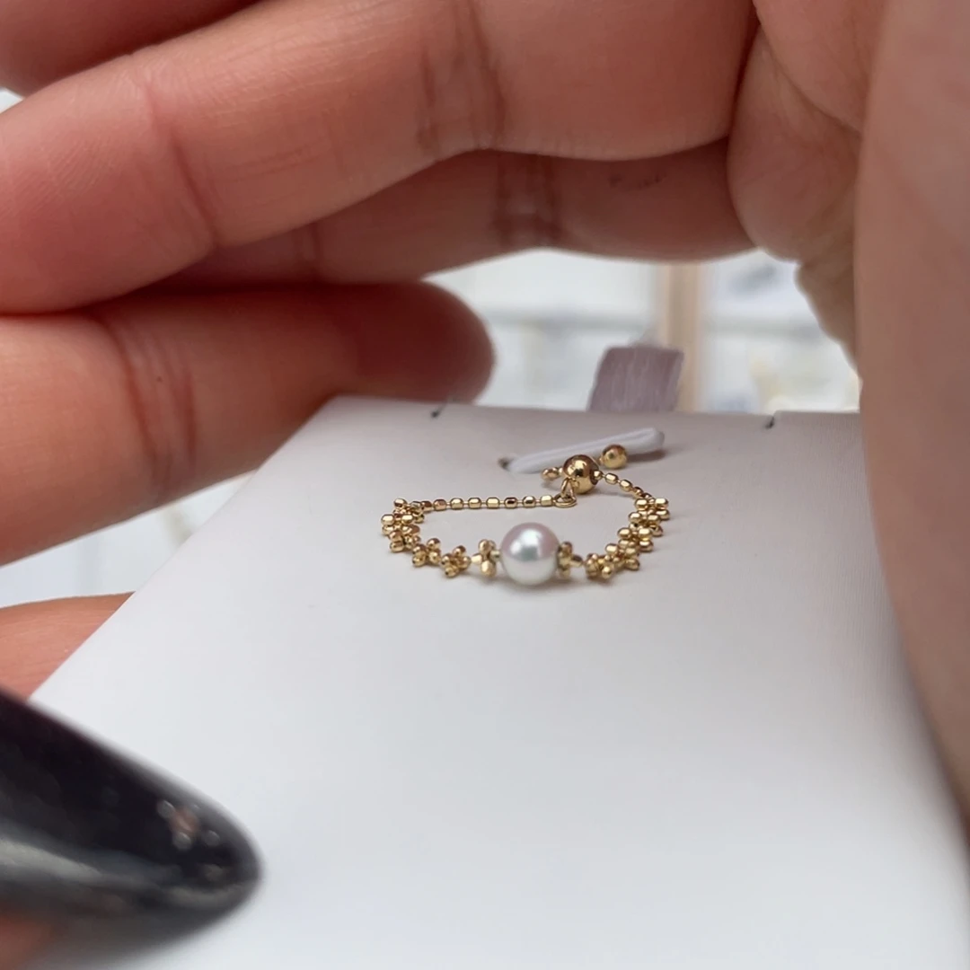 海水珍珠戒指18K金镶嵌