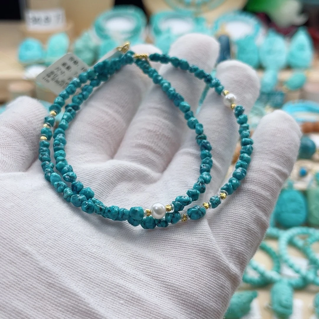 绿松石18K金镶嵌珠宝奇石