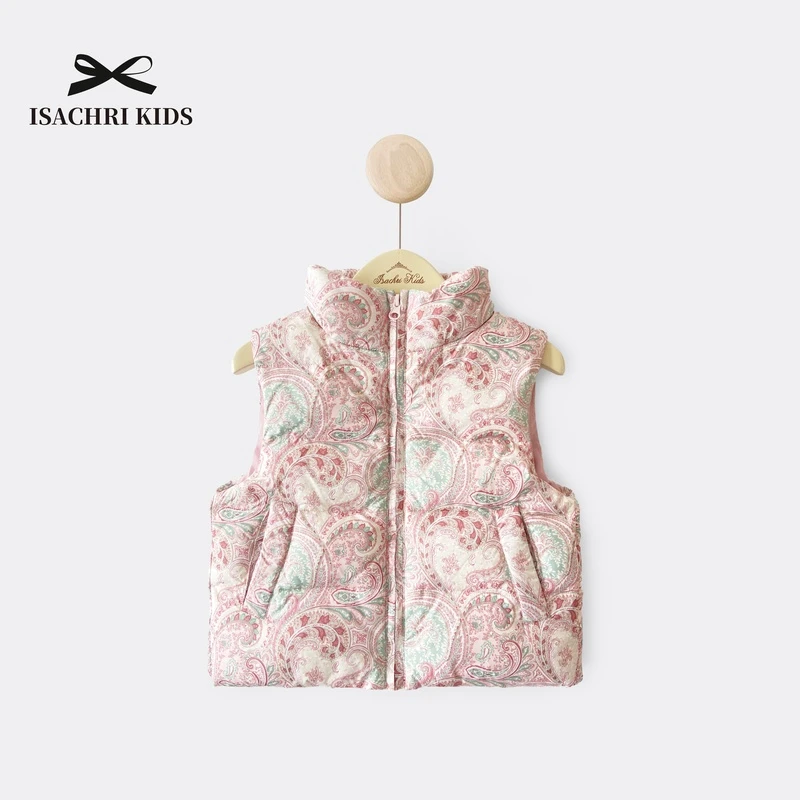 【6.18反季清】佩斯利 童装羽绒马甲加厚女儿童保暖白鸭绒背心IS222