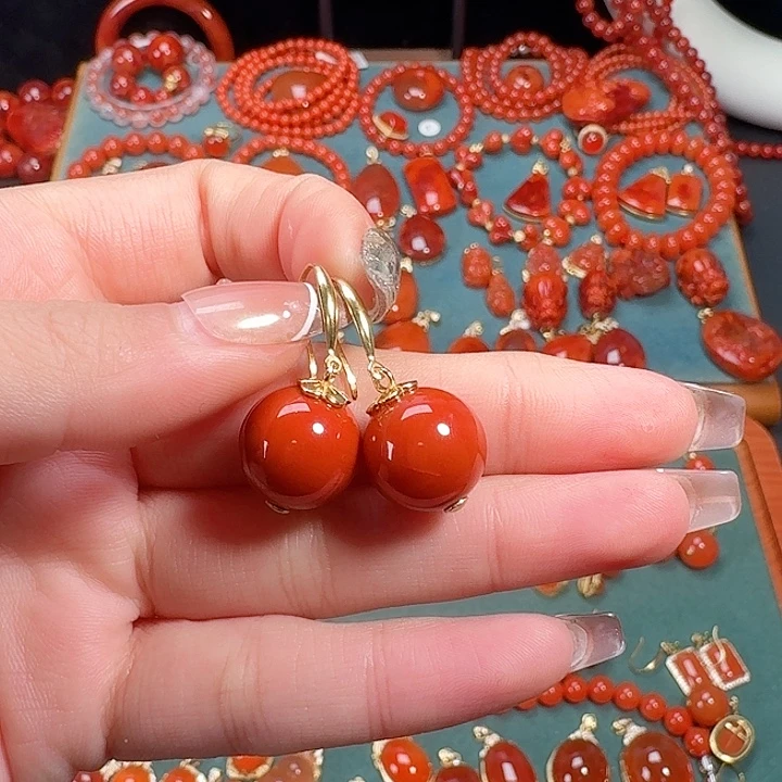 南红玛瑙银S925镶嵌13+