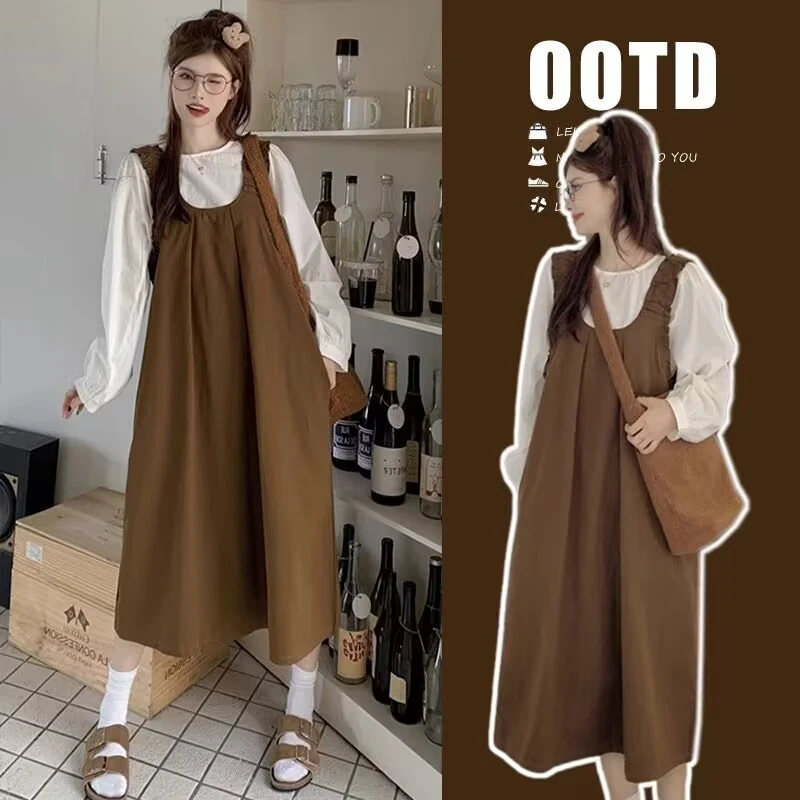 【安安】孕妇装春夏季减龄背带裙+上衣韩版时尚孕妇连衣裙气质春装