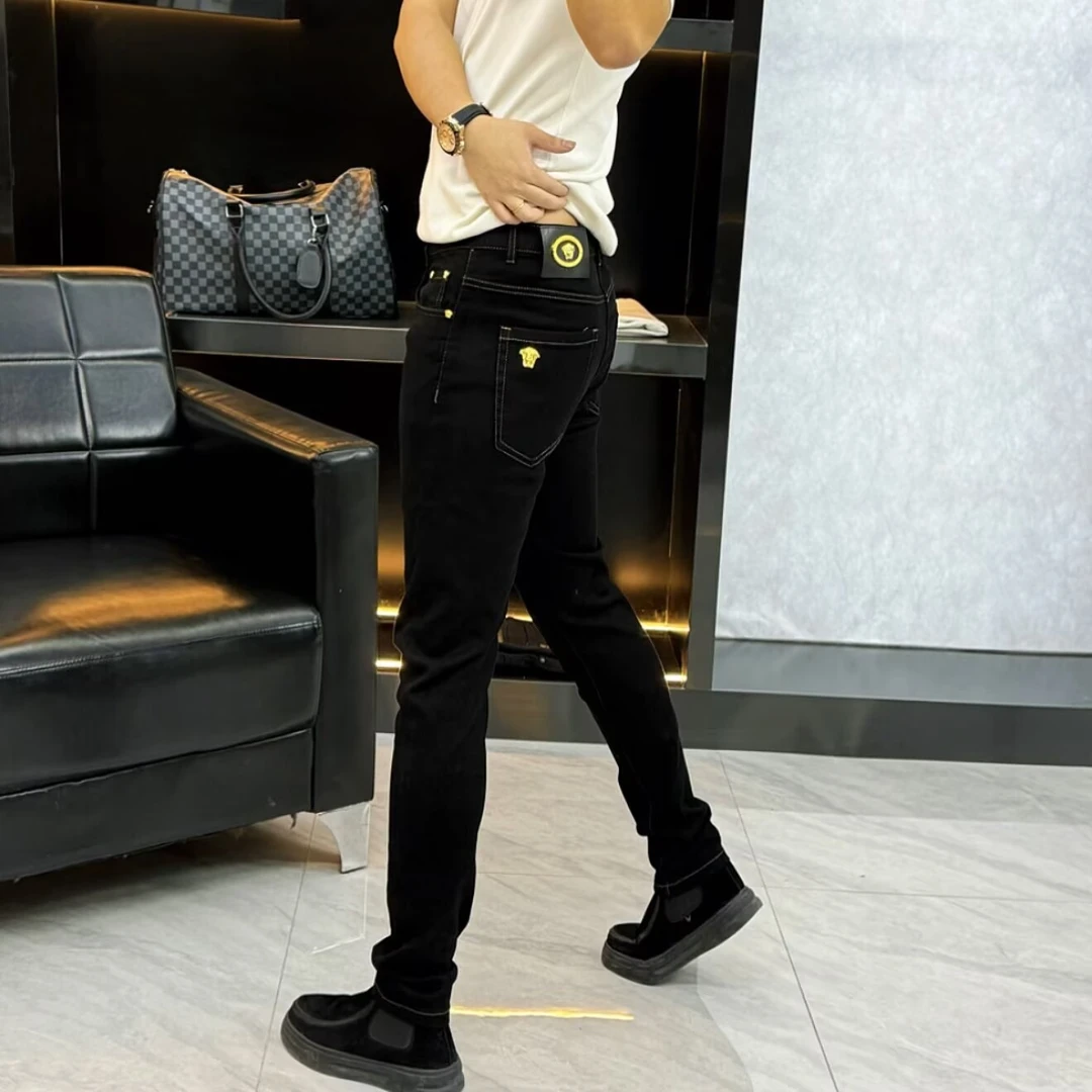 秋冬新款高档明线休闲高弹牛仔裤百搭时尚男士牛仔裤-6639