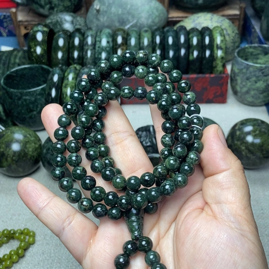 未镶嵌蛇纹石玉手链有*