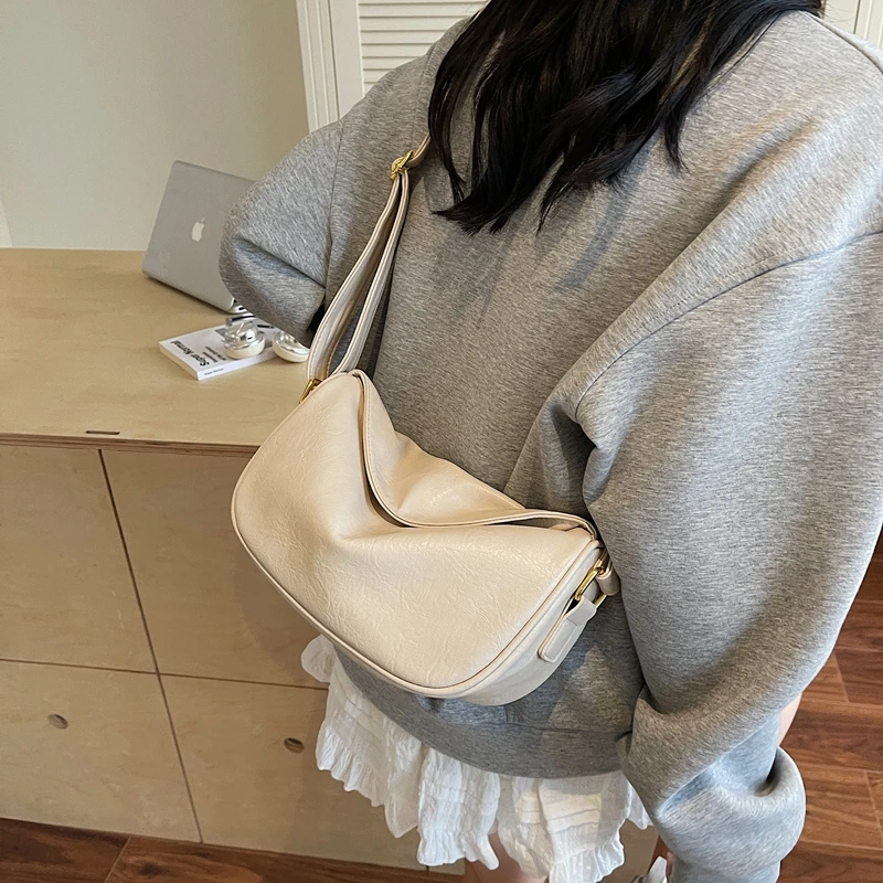 拉链单根软绵复古暗袋耐磨休闲单肩包2025新款韩版时尚洋气少女风