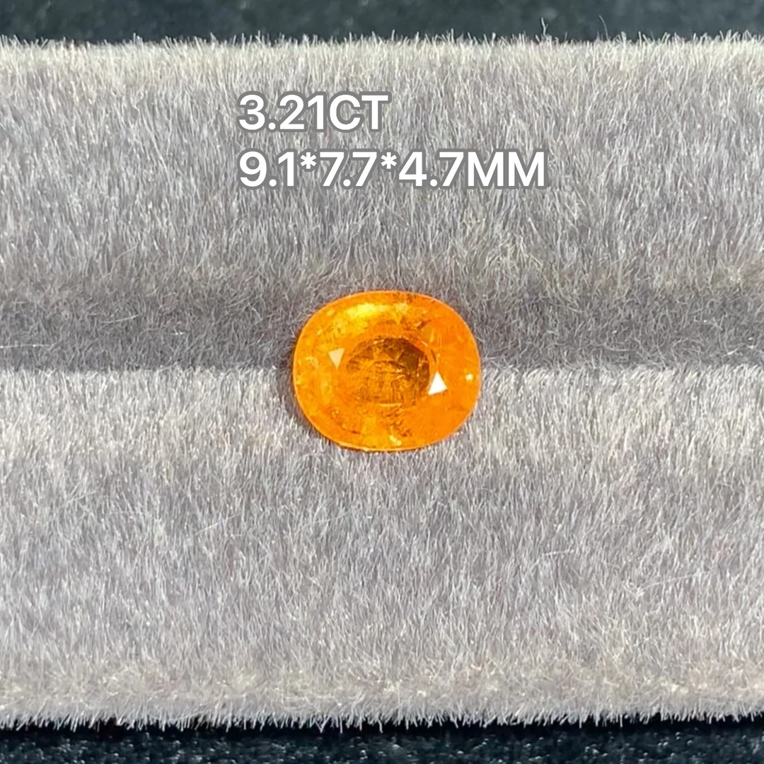 3.21克拉左右天然精品芬达石精切蛋形甜美汽水色高颜值璀璨闪耀美