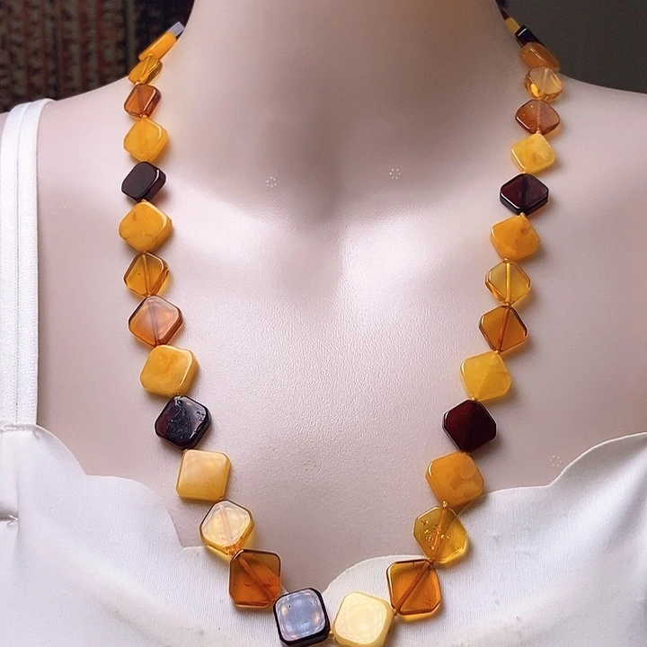 琥珀未镶嵌颈饰项链