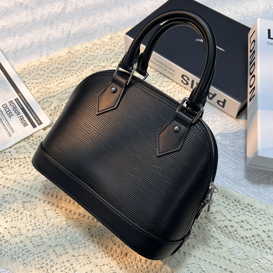 陈三北YF204 【贝壳保龄球包】牙签纹 黑色 新款高级感斜挎百搭女包