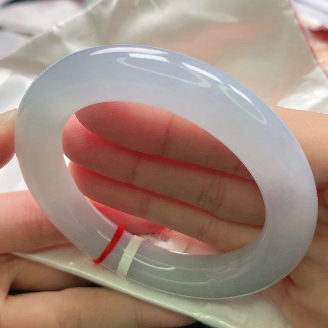 翡翠未镶嵌手镯缅甸5455胖圆完美