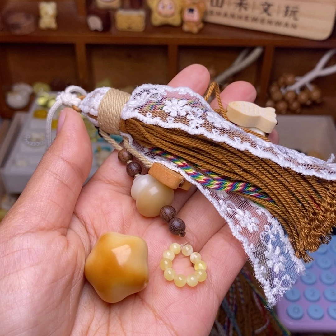 竹***珠猴头核桃吊坠星星蜜卡焦糖玛奇朵