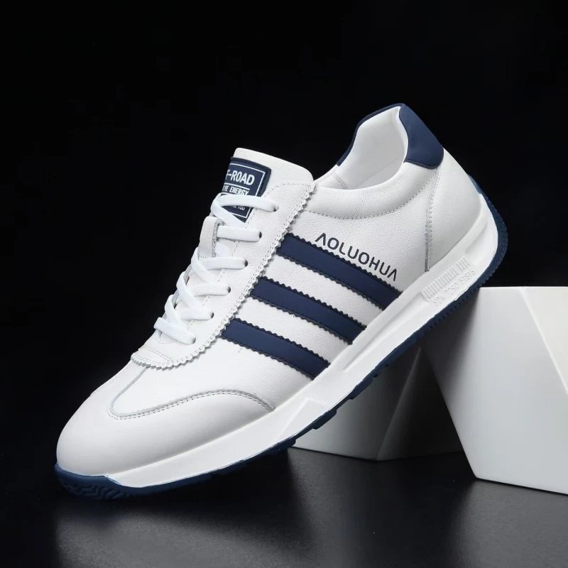 四季通用真皮阿甘鞋头层牛皮软底休闲鞋透气防水系带百搭时尚潮鞋