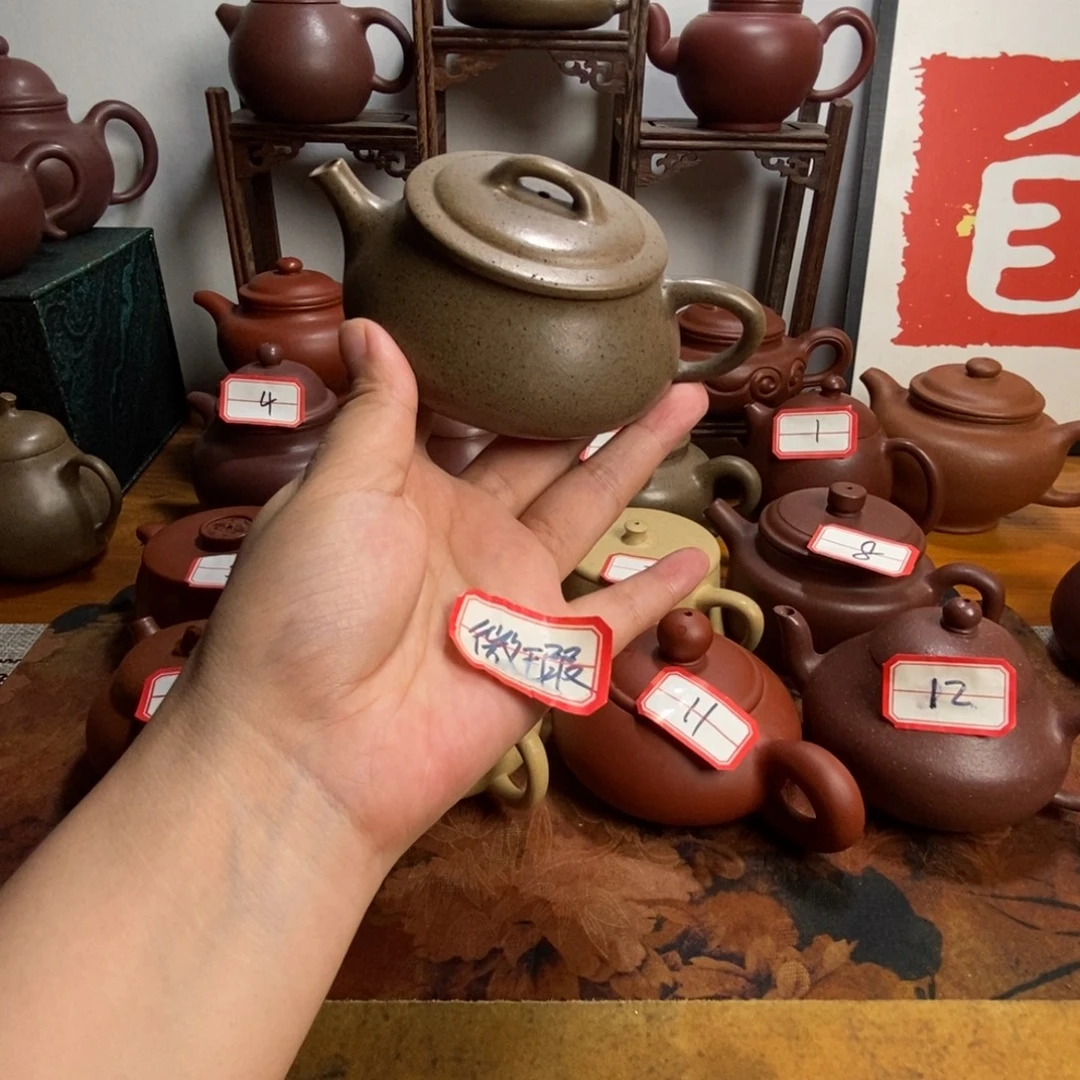 茶壶紫砂瓦瓢 半手工 小微瑕