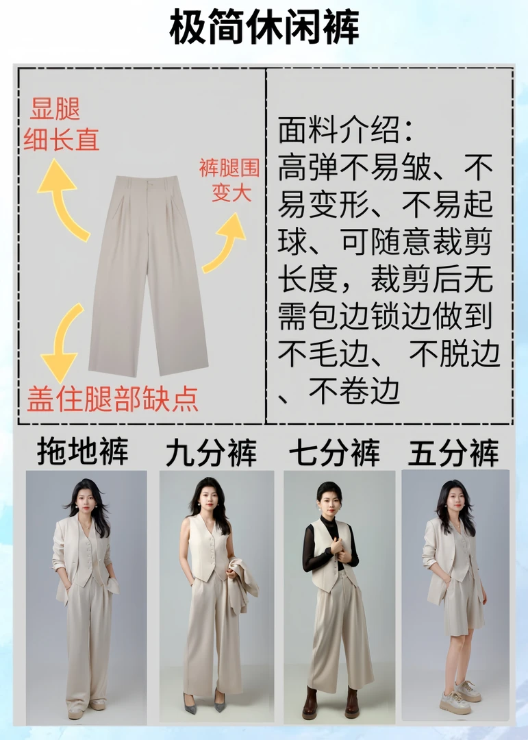 里约系列魔术款百搭垂感直筒裤