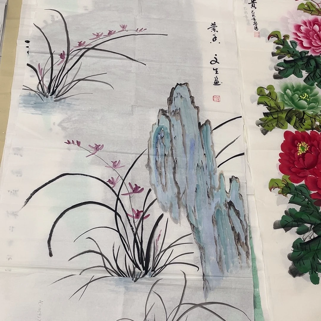 国画国画作品原稿四尺竖兰花