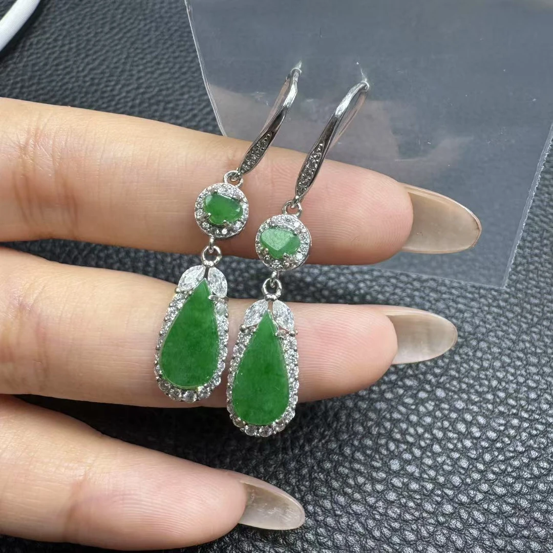 天然翡翠A货耳饰229