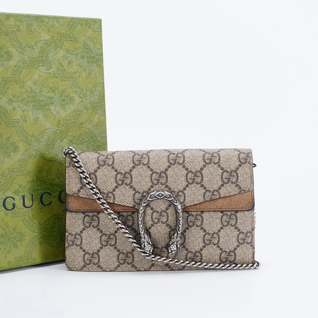 99新 GUCCI/古驰 【诗诗一口价】酒神mini棕色包/BG22001717/98新