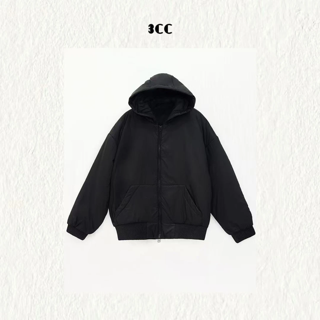 3CC【暖拥轻量】内里填充绵羊毛设计师极简连帽时装外套81028
