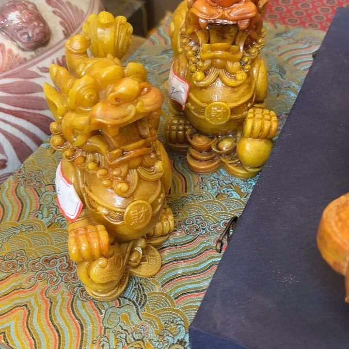 诚***缘陶瓷摆件不固定一对带盒子