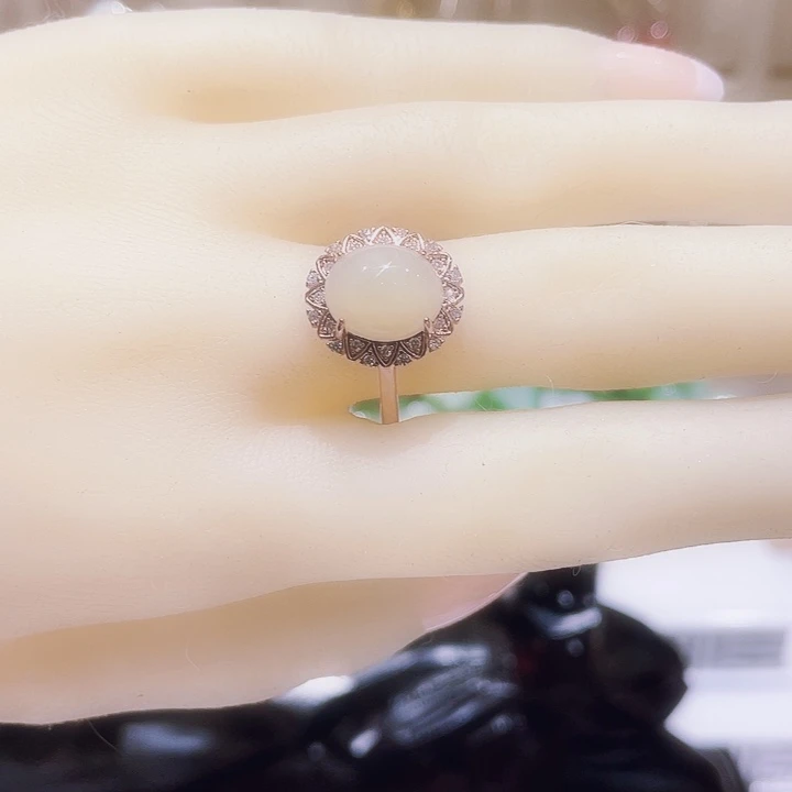 和田玉未镶嵌戒指天然和田玉戒指／