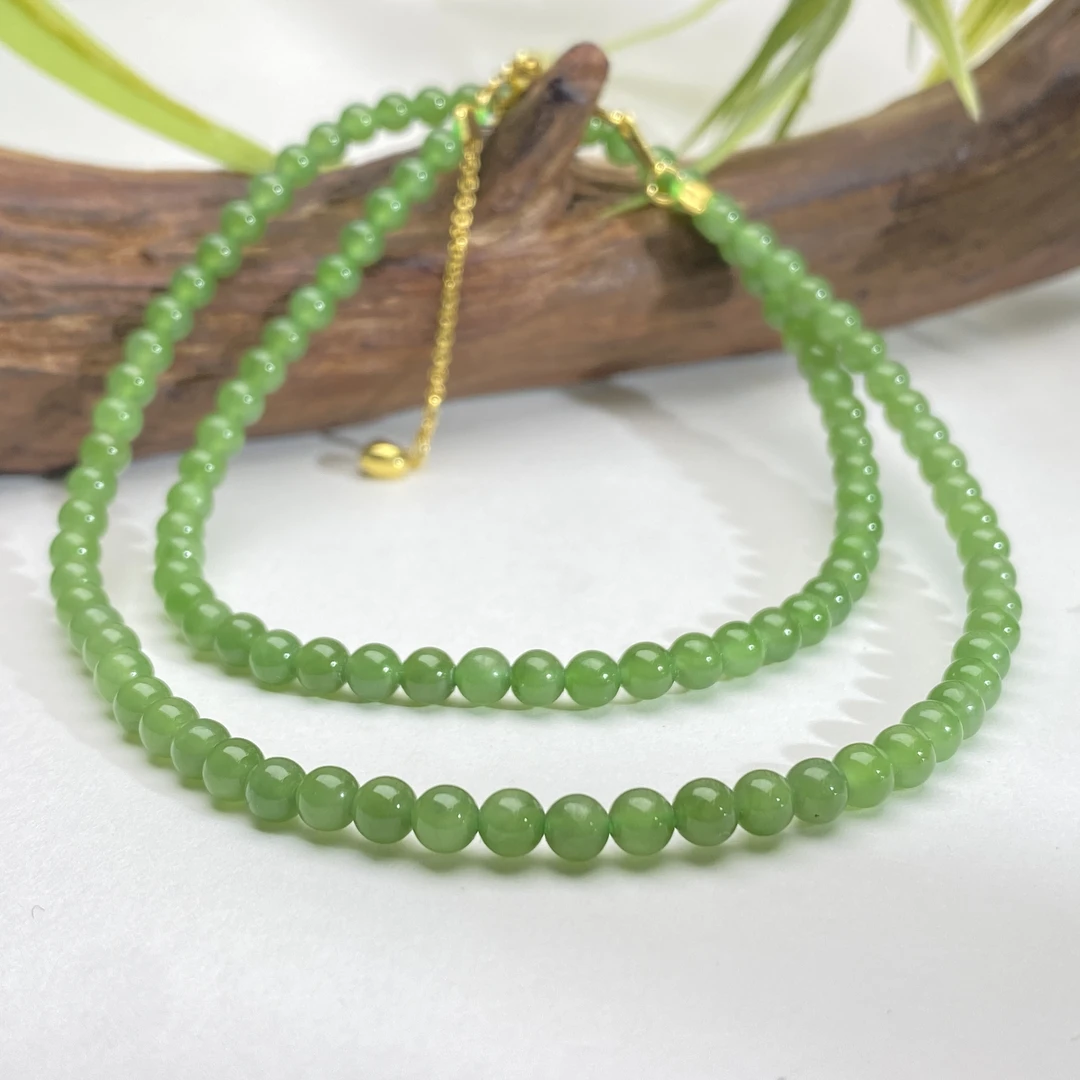 【小北好物】和田玉圆珠项链【约3.5mm+】-17QH220X286