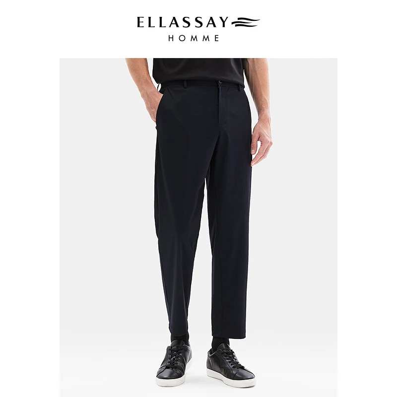 ELLASSAY歌力思男装25年新款弹力修身透气轻薄直筒裤EME362K03500