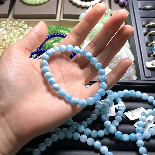 未镶嵌针钠钙石（海纹石）手链七*