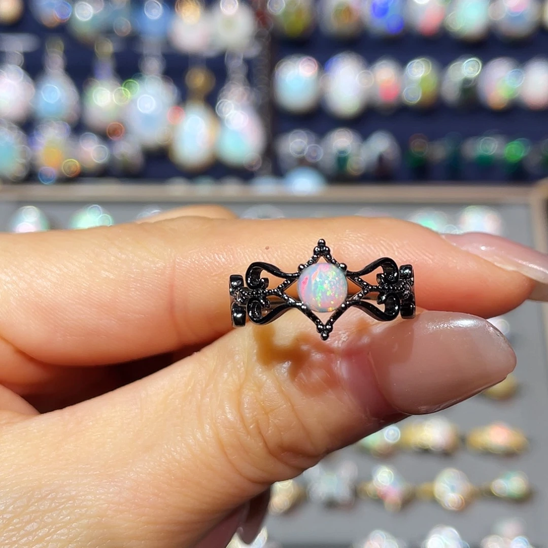 欧泊银S925镶嵌戒指