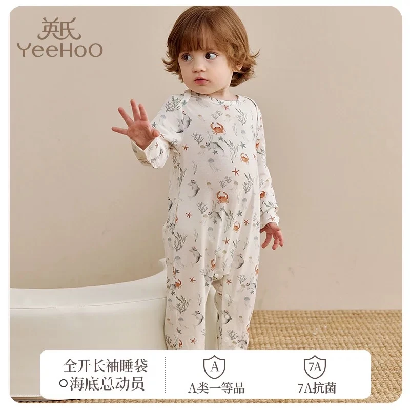 YeeHoO/英氏海底总动员全开长袖睡袋睡衣防踢被