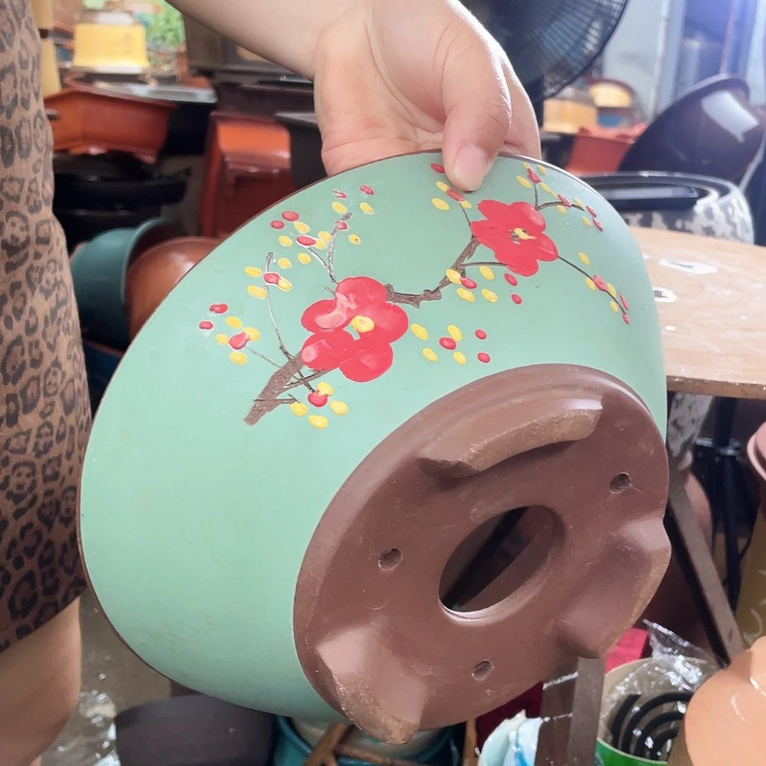 绿斗盆点菜小号花盆紫砂花盆
