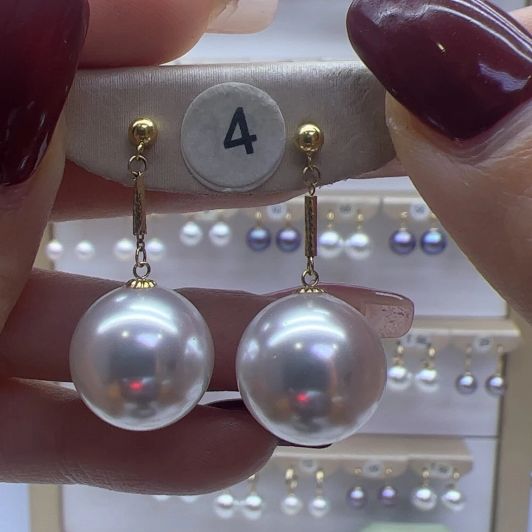 淡水珍珠耳饰18K金镶嵌