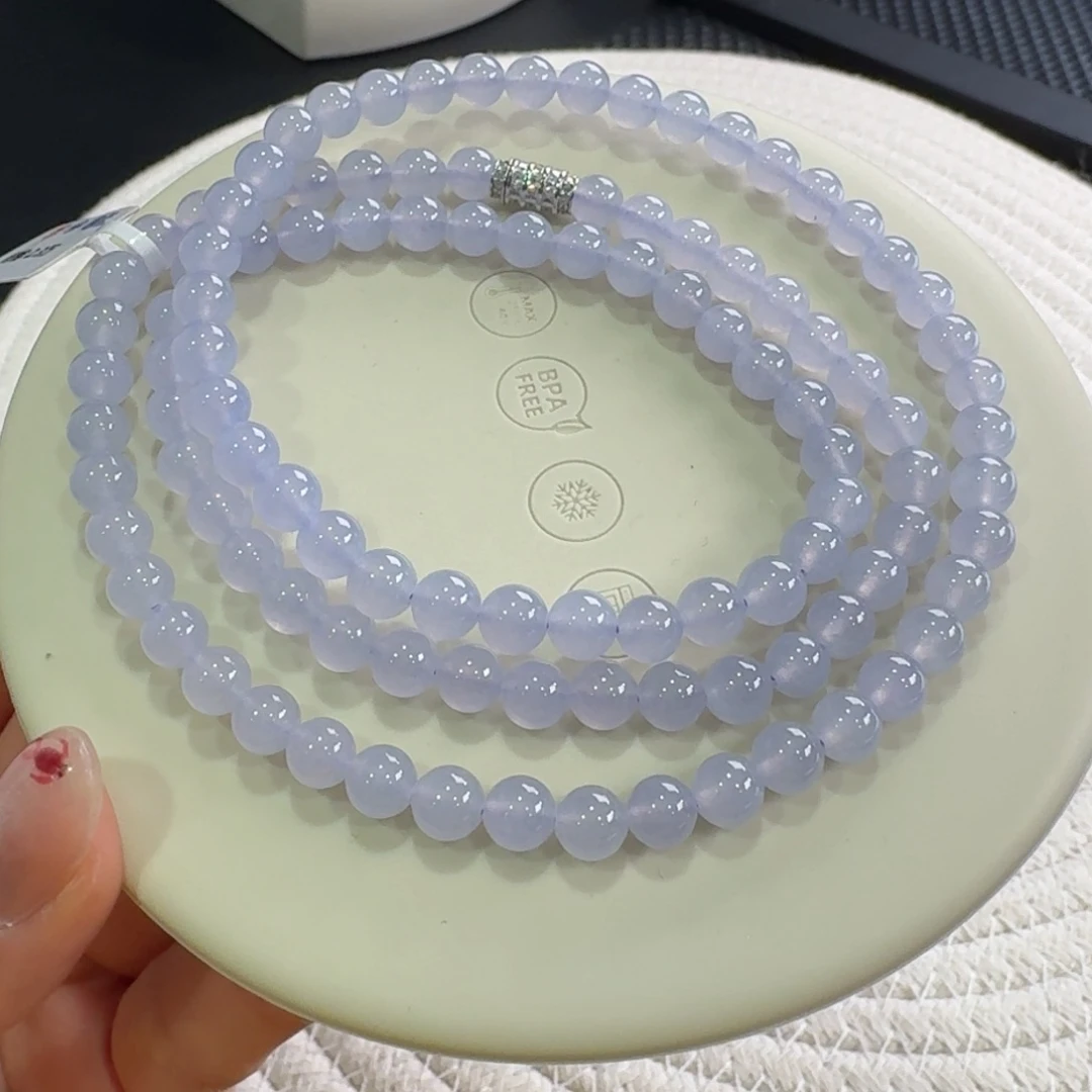 翡翠手链未镶嵌冰紫长串6mm