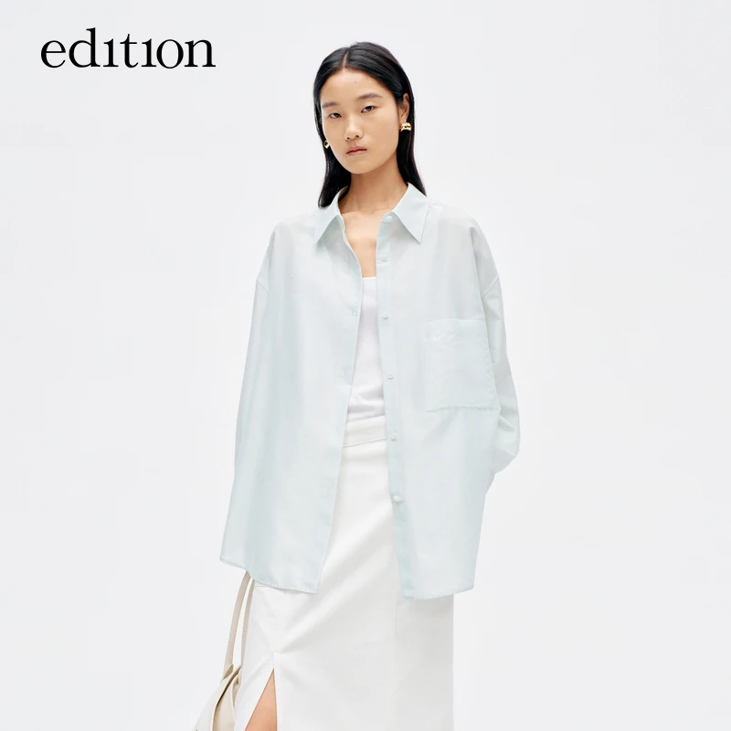 【赵老板专属】edition衬衫丝棉廓形松弛感长袖衬衣#EBD2SHTT01