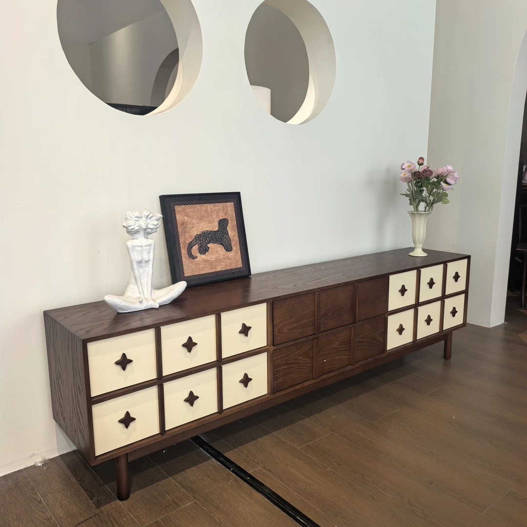 【繁星电视柜】美式复古客厅简约做旧木质抽屉式中古艺术卧室实木