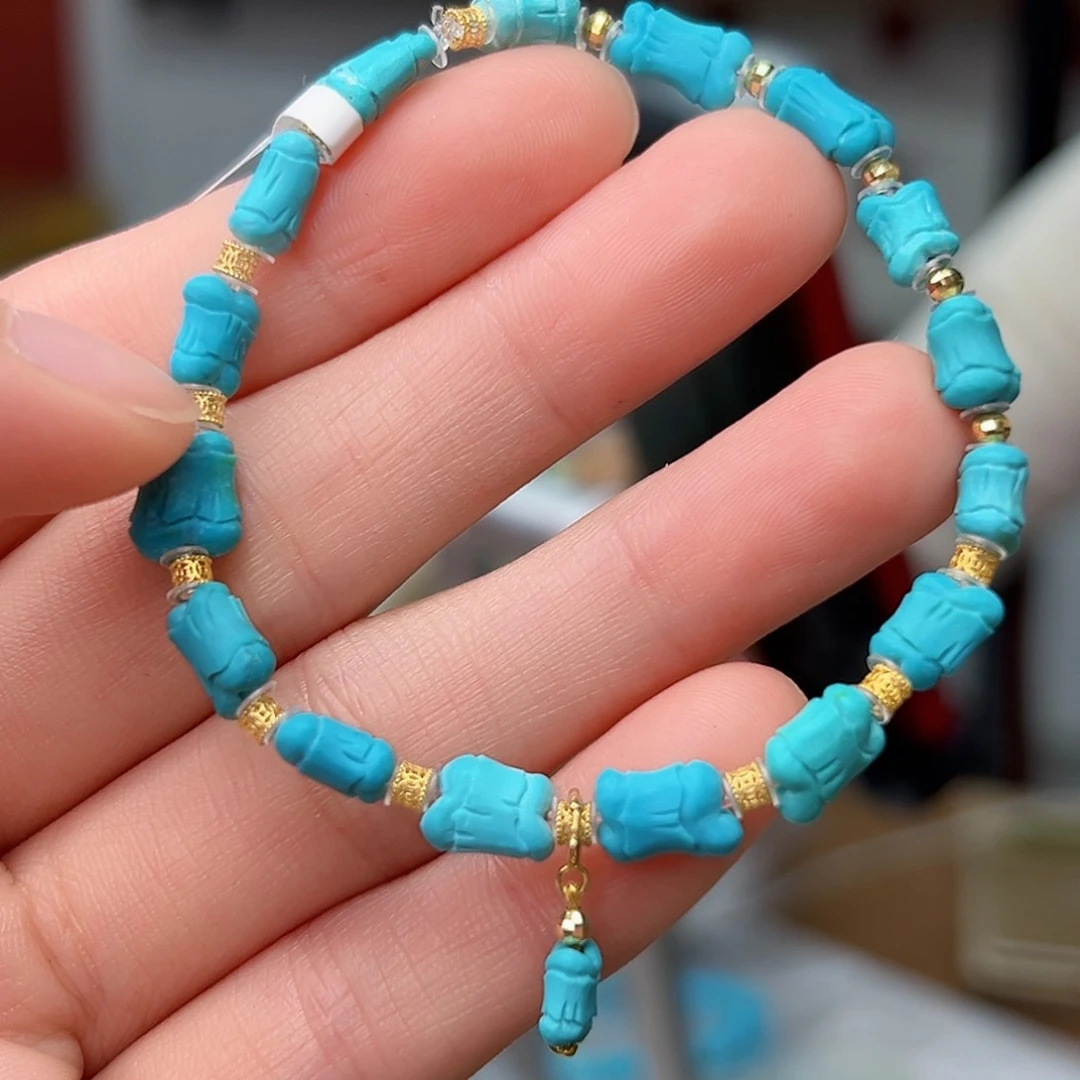 绿松石珠宝奇石18K金镶嵌H****h