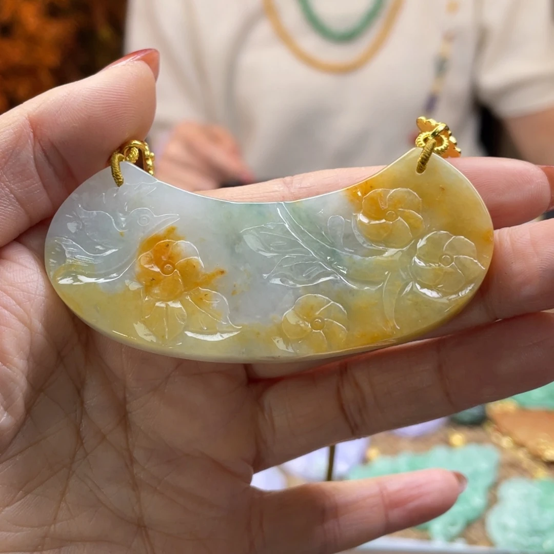 翡翠未镶嵌颈饰代编织