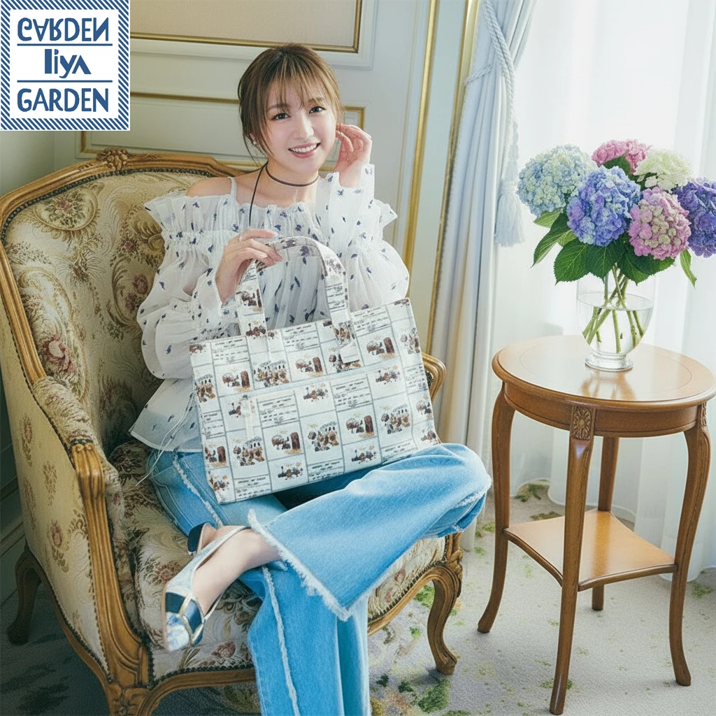 原LiyaGarden原创设计田园风碎花手提斜挂防水防污包包便携托特包