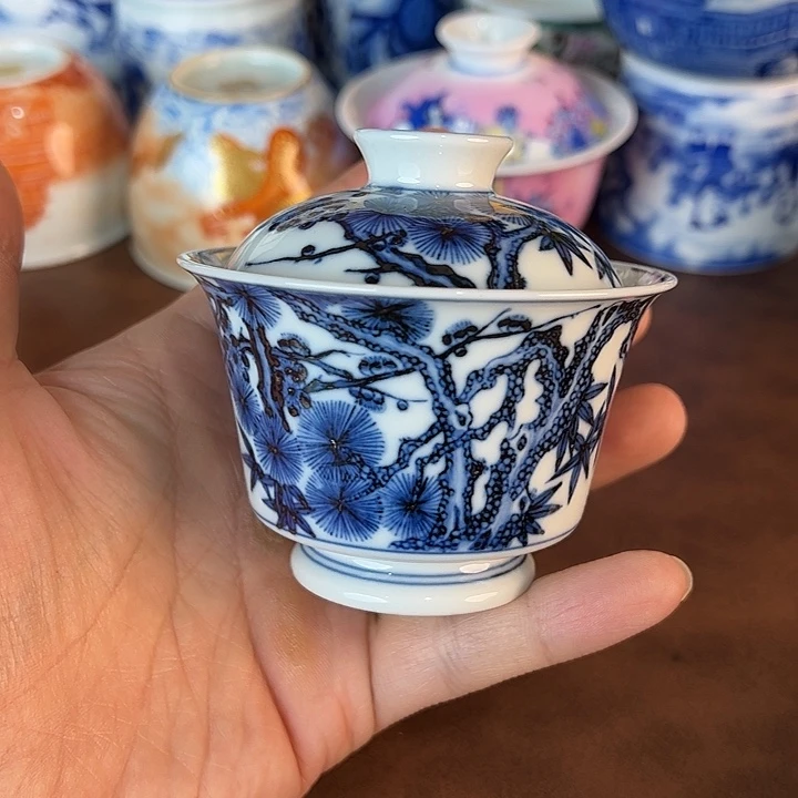 缪***胆瓷片景德镇全手工手绘陶瓷