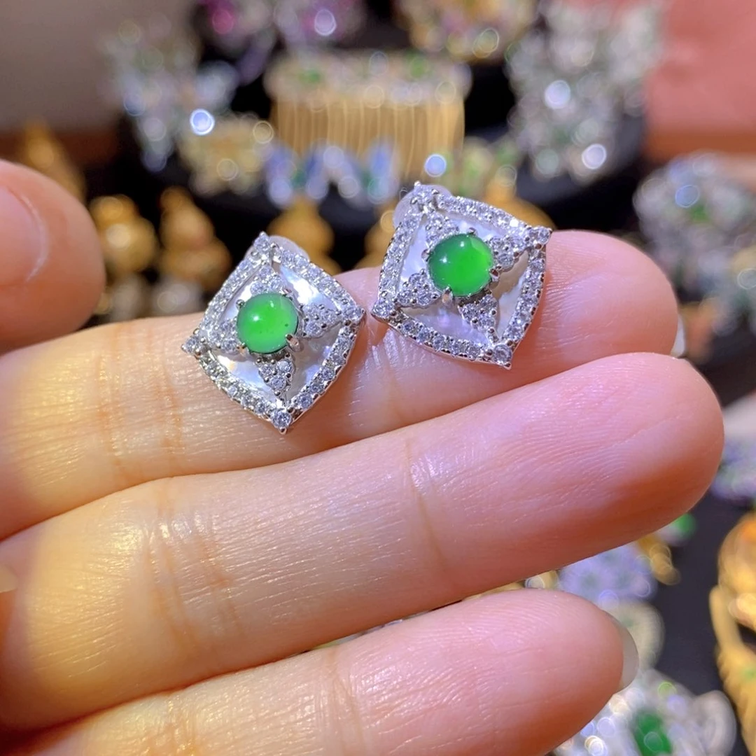 吊坠(不含链)银S925镶嵌翡翠加**除